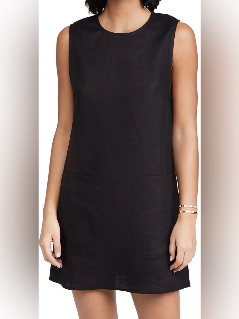 Halston • Linen Blend Sleeveless Shift Dress - Picture 1 of 13